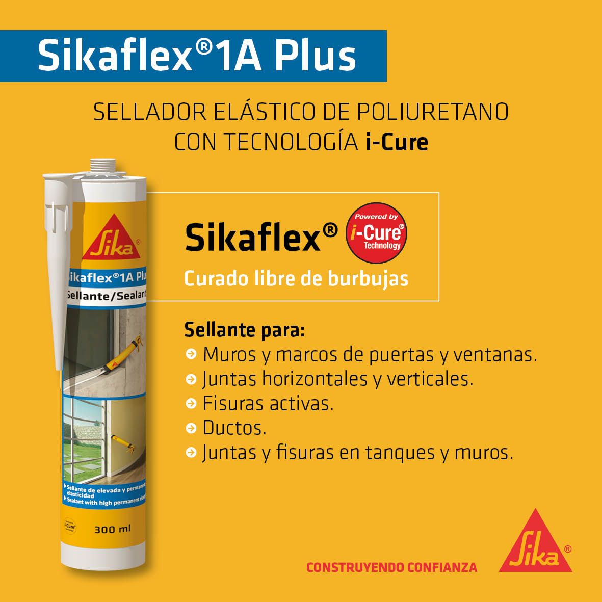 SIKAFLEX 1A PLUS I-CURE 300 ML BLANCO