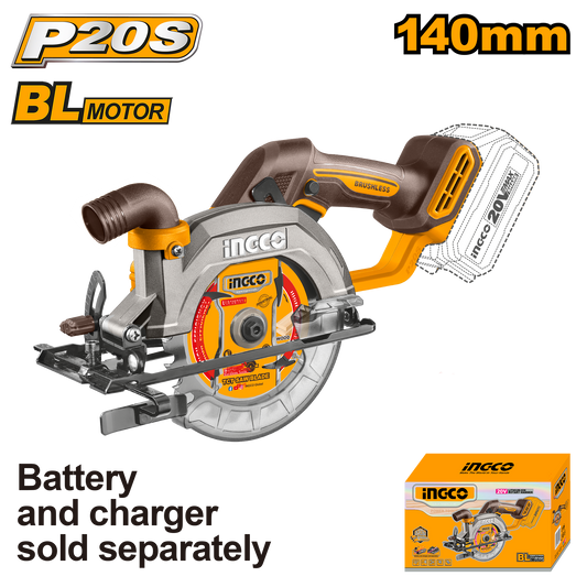 Sierra Circular 5-1/2 20V 6300Rpm Brushless Motor INGCO CSLI1402 - MARKEMSTORE