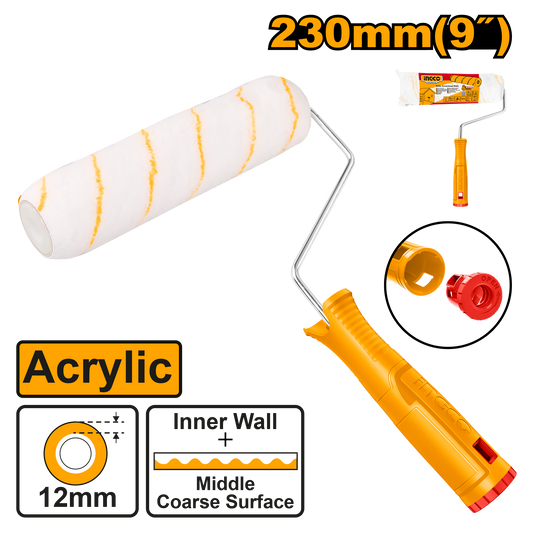 Rodillo Acrilico 9" Para Interiores Ingco HRHT282302 - MARKEMSTORE