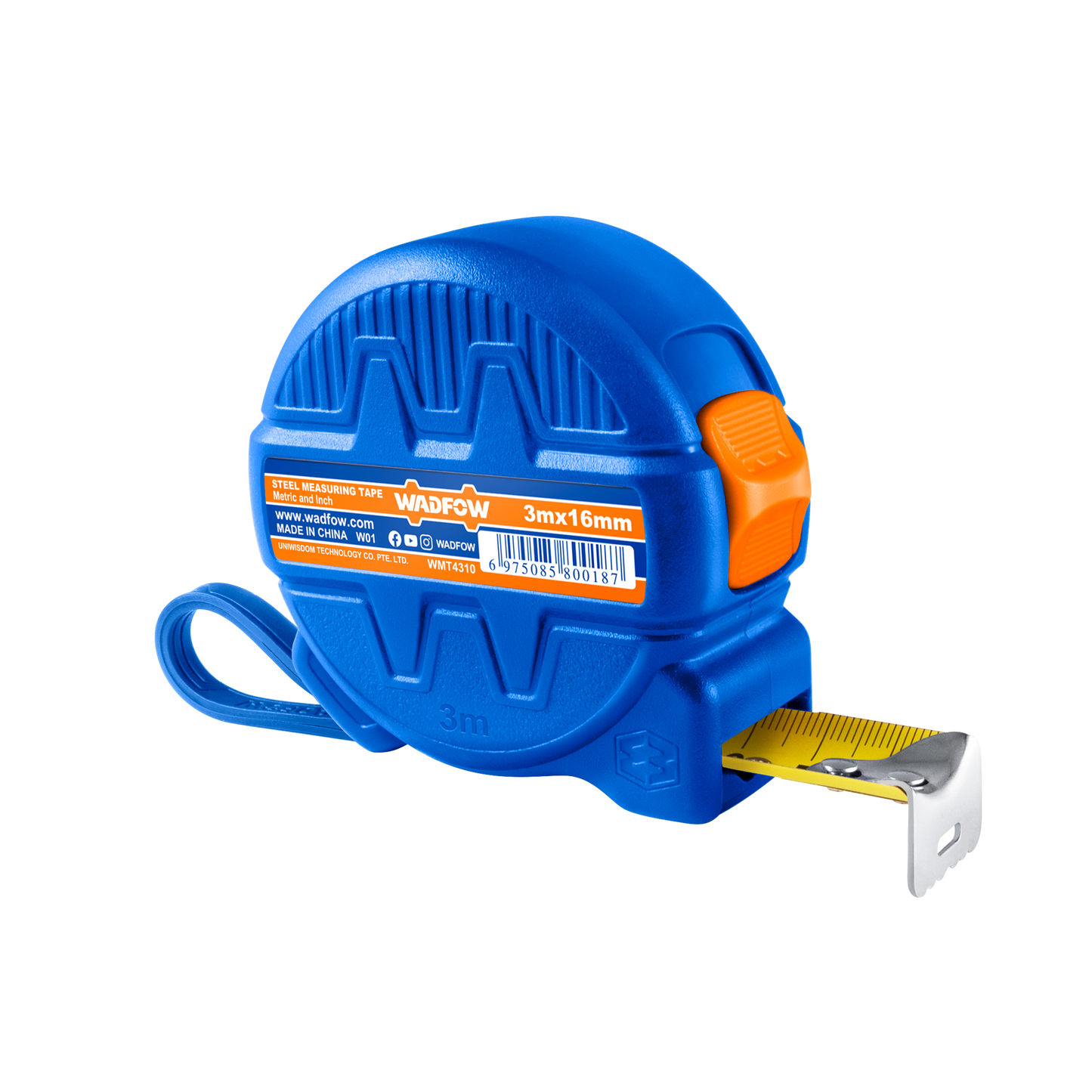 Flexómetro 3Mx16mm 1 Botón Mts/Pulg WADFOW WMT4310 - MARKEMSTORE