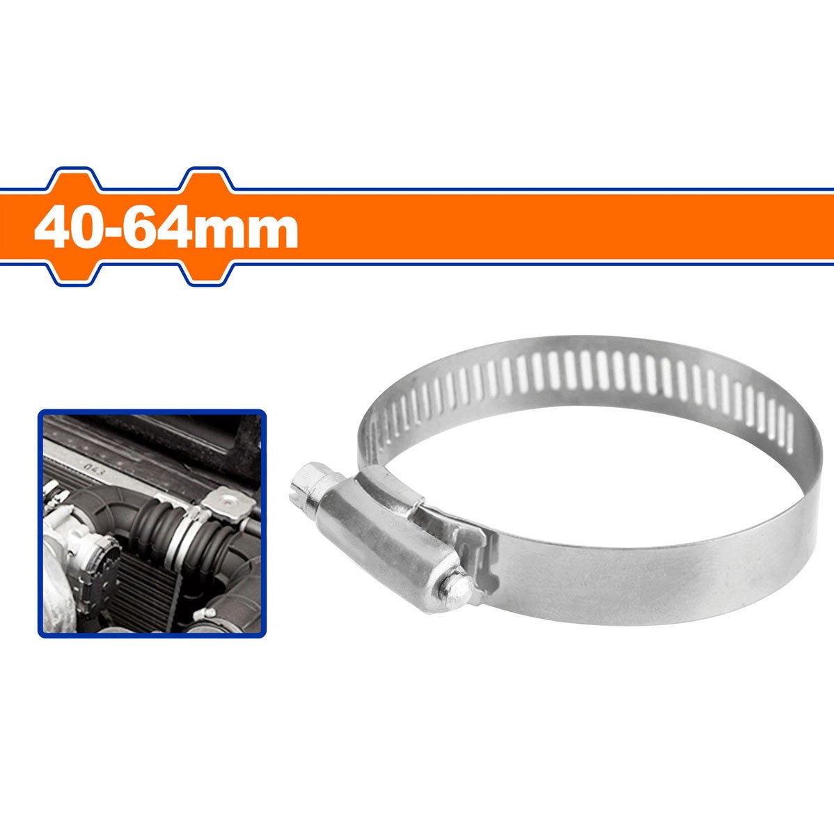 Abrazadera Inoxidable Tipo Cremallera de 40 - 64MM WHU2908 - MARKEMSTORE - Abrazaderas