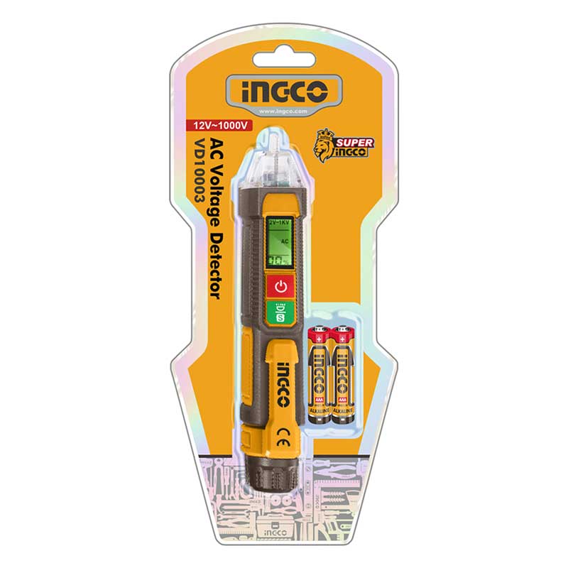 Detector de Voltaje AC INGCO VD210003 12V - 1000V | Probador de Voltaje - MARKEMSTORE - HERRAMIENTA PARA MEDICION