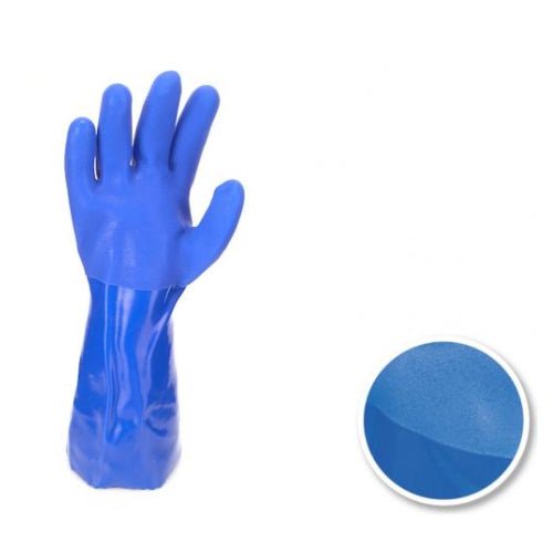 Guante Semicorrugado Uso Industrial Azul 13" PVC 11980075 - MARKEMSTORE -