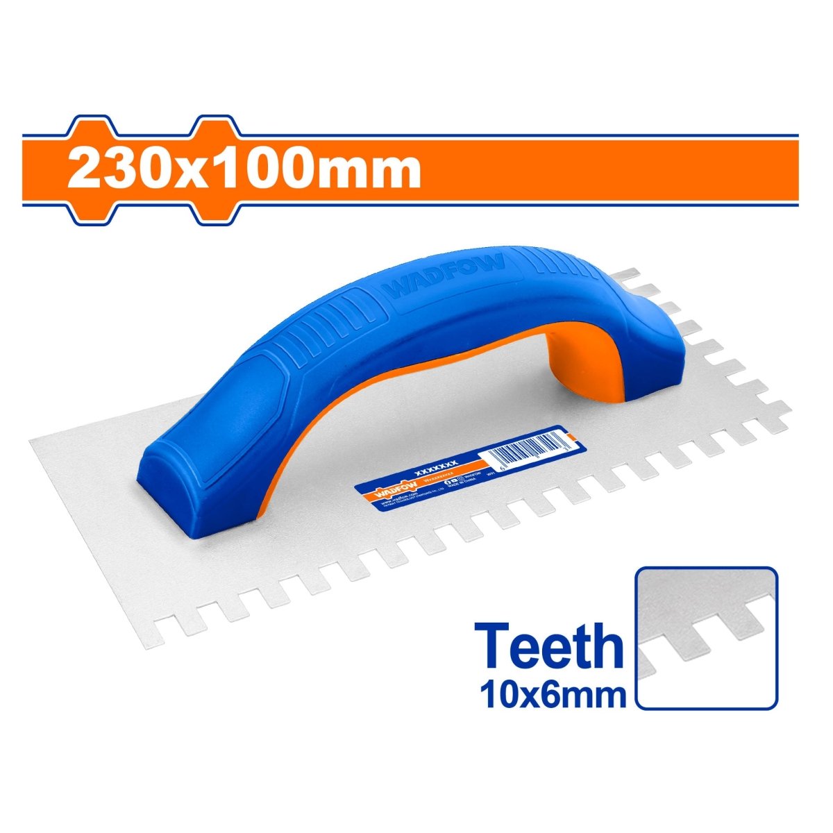 Llana dentada de 230x100mm diente 10x6mm acero al carbono WPE4923 - MARKEMSTORE -