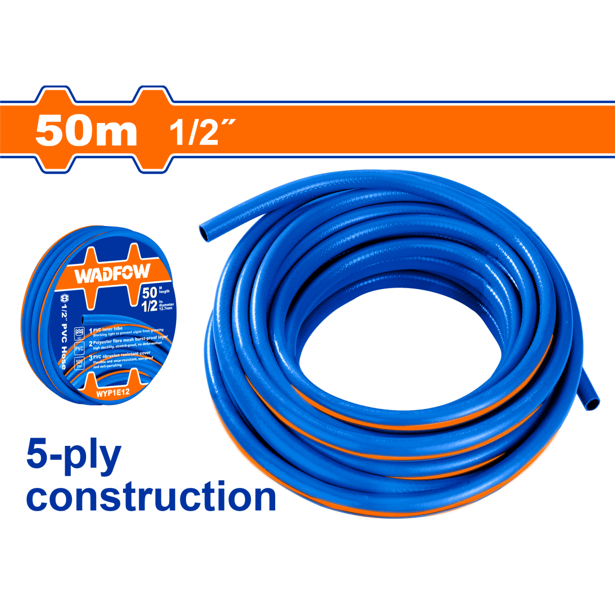 Manguera de PVC de 1/2 50 metros WYP1E12 - MARKEMSTORE - JardÃn