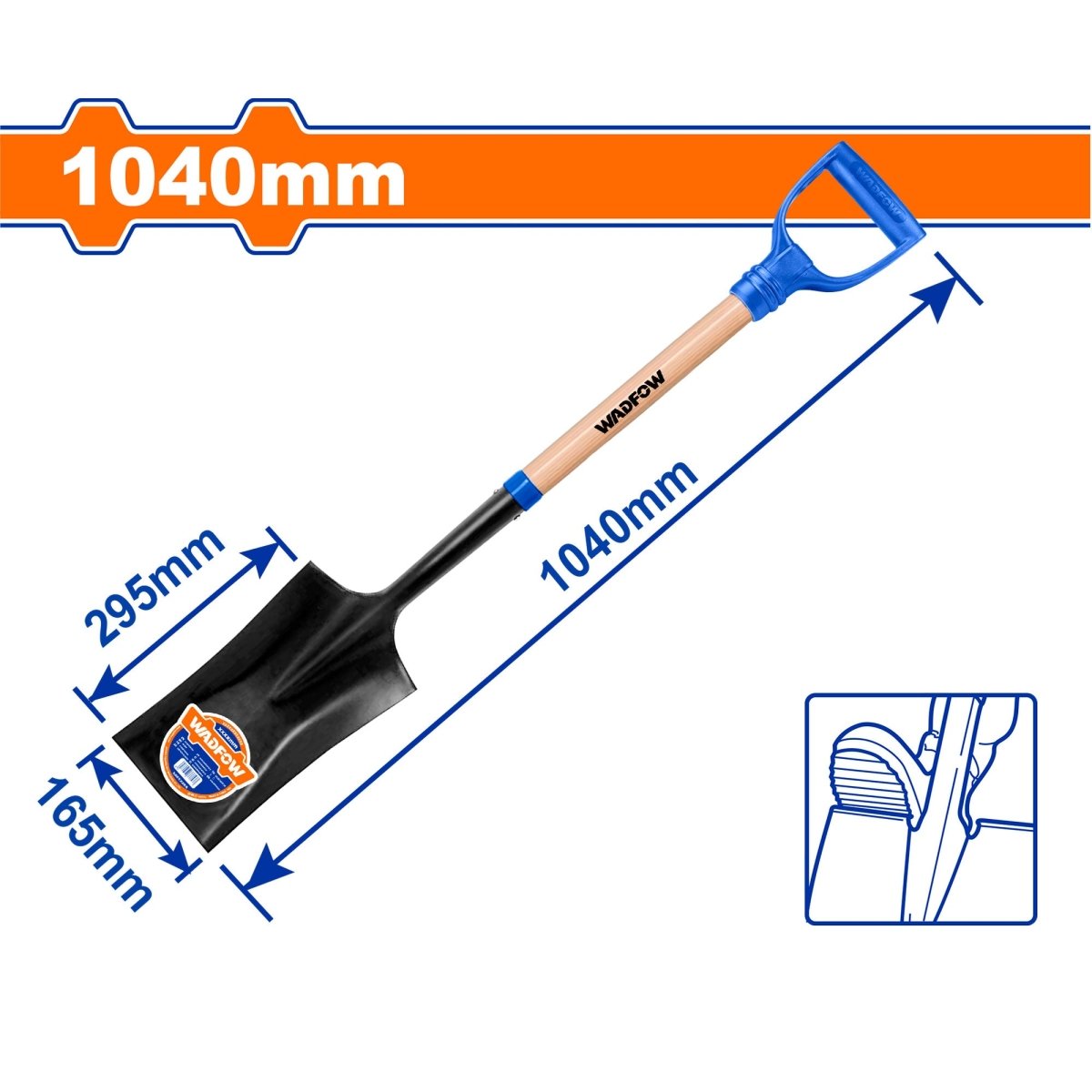 Pala Jardinera Mango Madera 104CM WADFOW WSE7358 - MARKEMSTORE - Picos y Palas