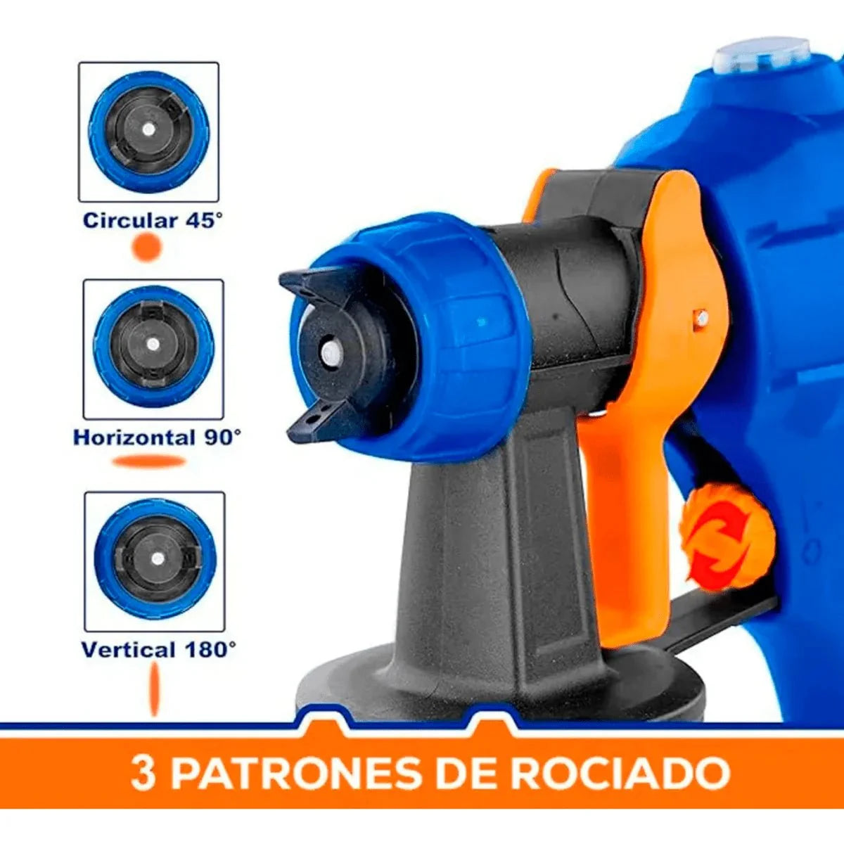 Pistola para Pintar WADFOW Eléctrica 110V 450W 800ml 350ml/min UWEG1A16 - MARKEMSTORE - Pistolas y Sopladores