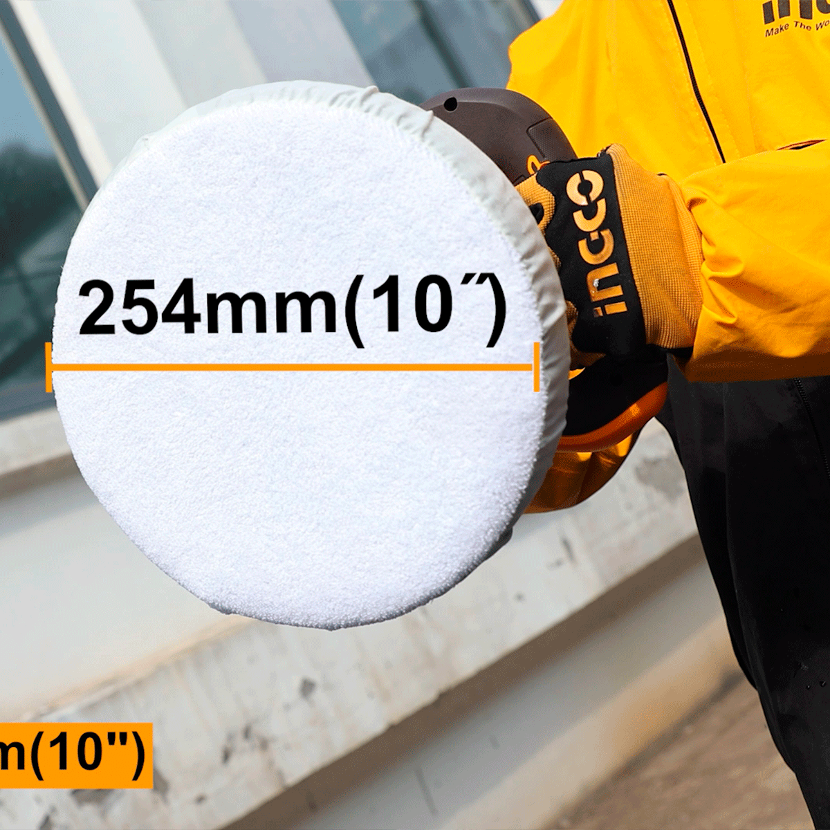 Polichadora Inalámbrica Roto - Orbital INGCO 20V 254mm 2500RPM - Motor Brushless COPLI202548 - MARKEMSTORE - Polichadora