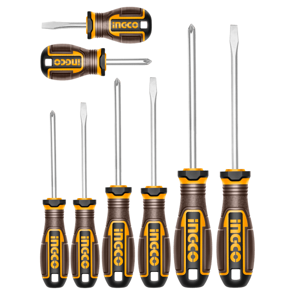 Set Destornillador 8 Piezas INGCO S2 Magnético Profesional HKSDS0828 - MARKEMSTORE - Destornillador