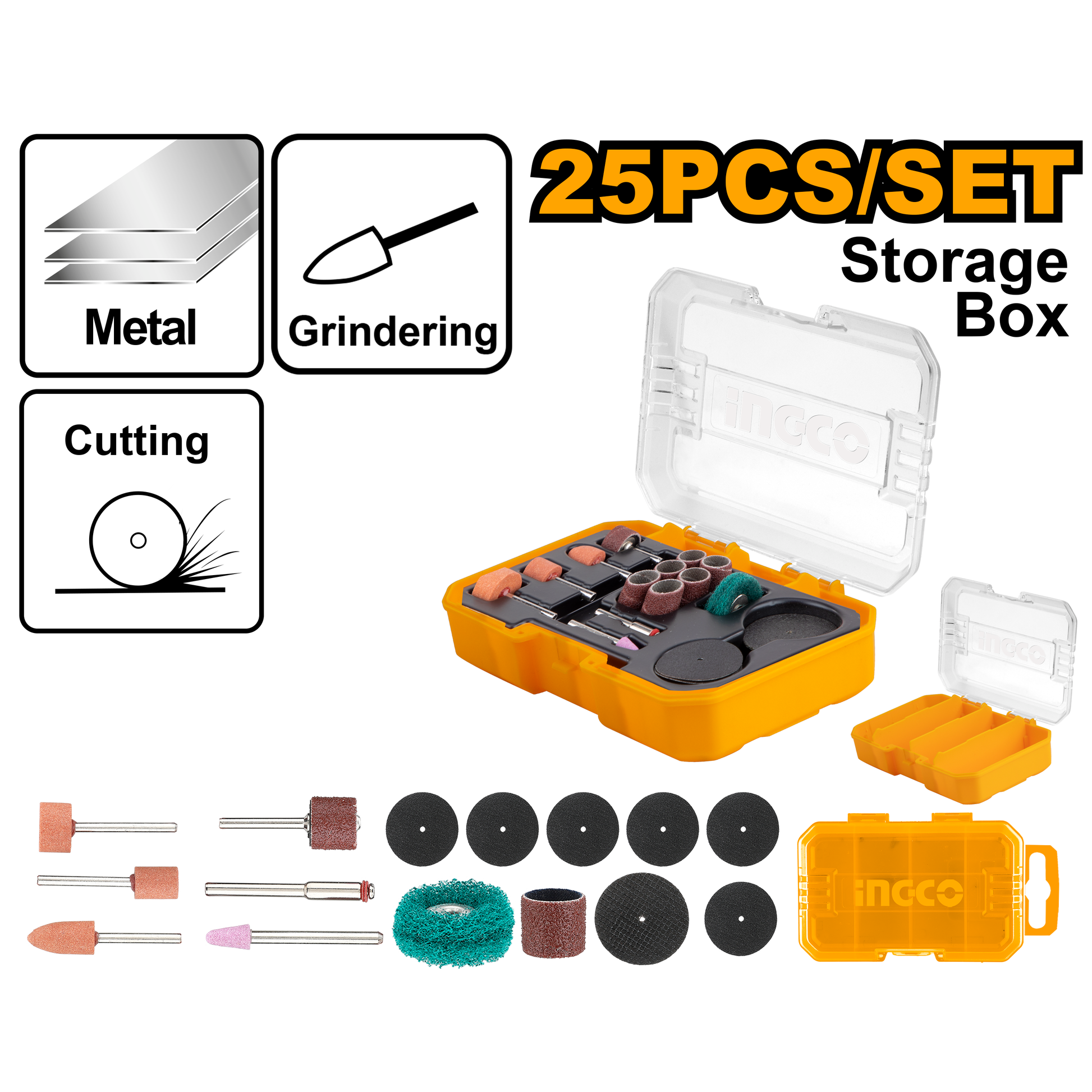 Set Para Mototool 25 Piezas INGCO AKMG5024 - MARKEMSTORE