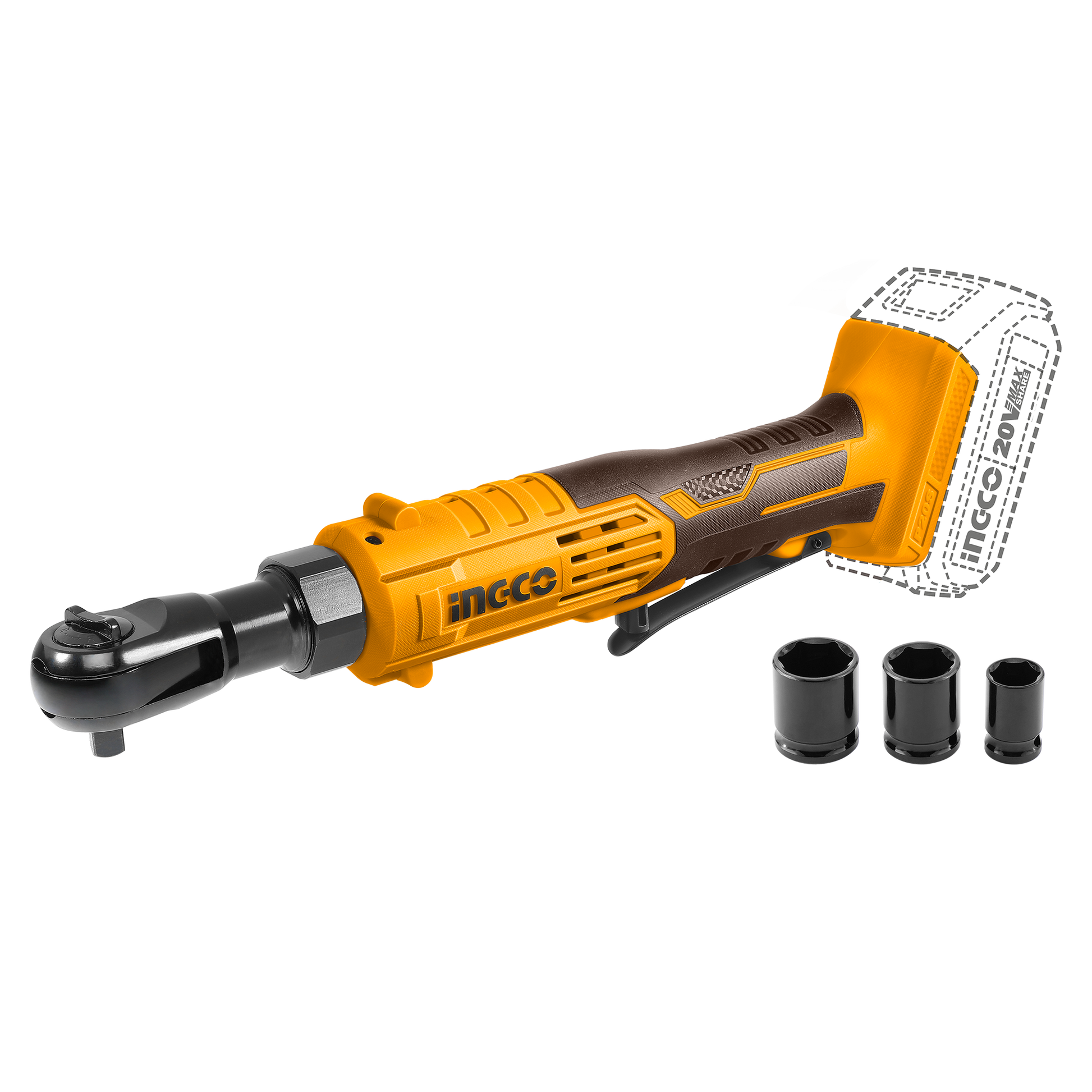 Ratchet 20V M3/8 65Nm INGCO CDRLI2060151 - MARKEMSTORE