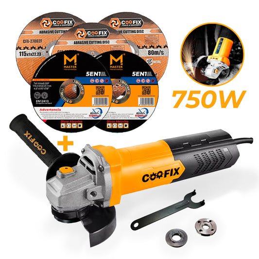 Pulidora Angular 4 1/2 Pul 750W, Coofix