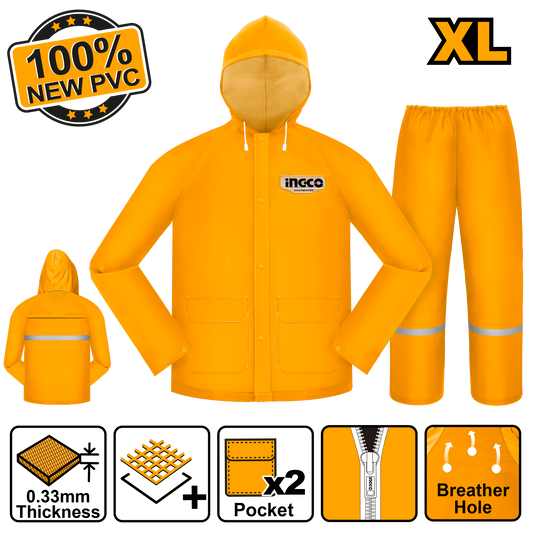 Impermeable Para Lluvia Amarillo Para Motorizado INGCO HRCTSKT031.XL - MARKEMSTORE