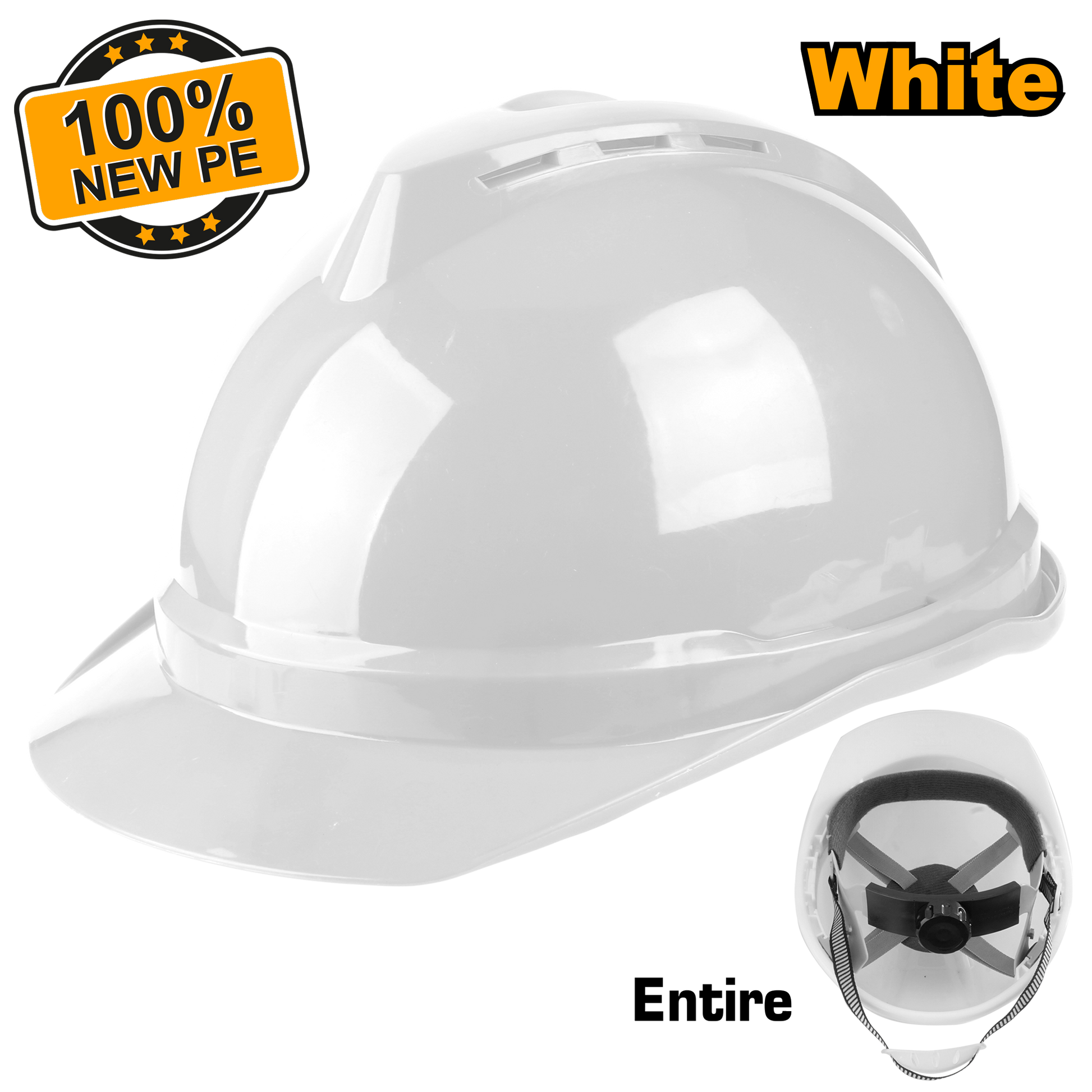 Casco De Seguridad Blanco Con Ventilacion Suspension 8 Puntos INGCO HSH202 - MARKEMSTORE