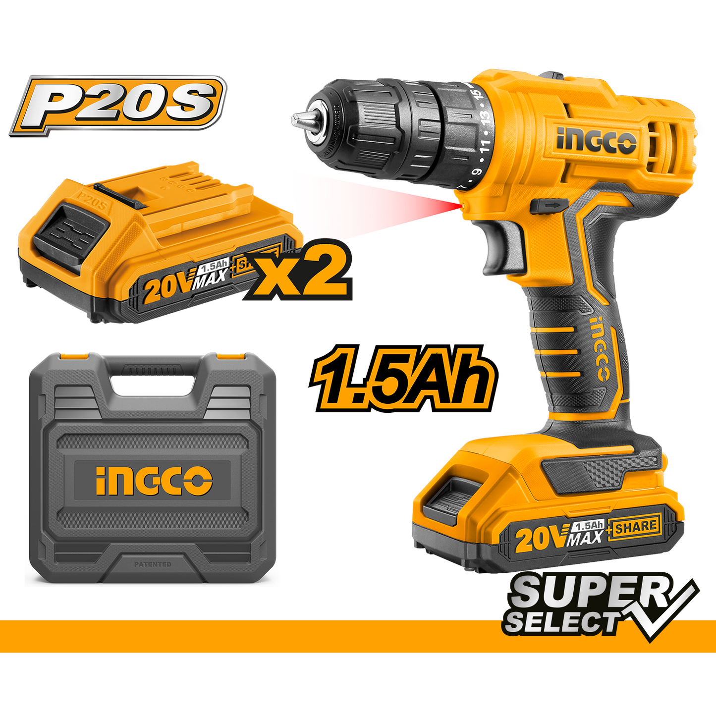 Taladro Inalambrico 20v UCDLI20012 SUPER SELECT - MARKEMSTORE