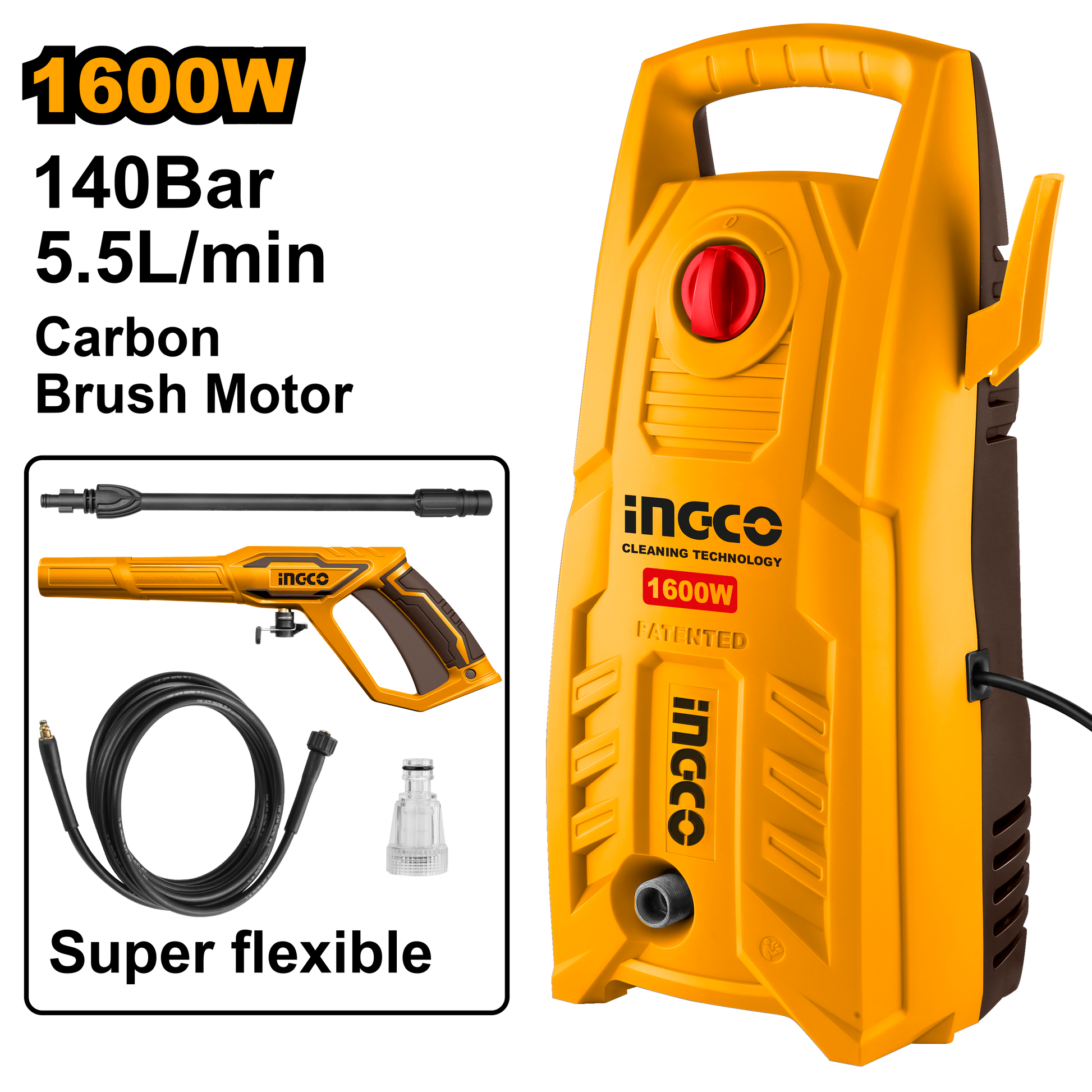 Hidrolavadora 110/120V 1600W 2030 Psi 5,5L/Min Uhpwr16008 - MARKEMSTORE