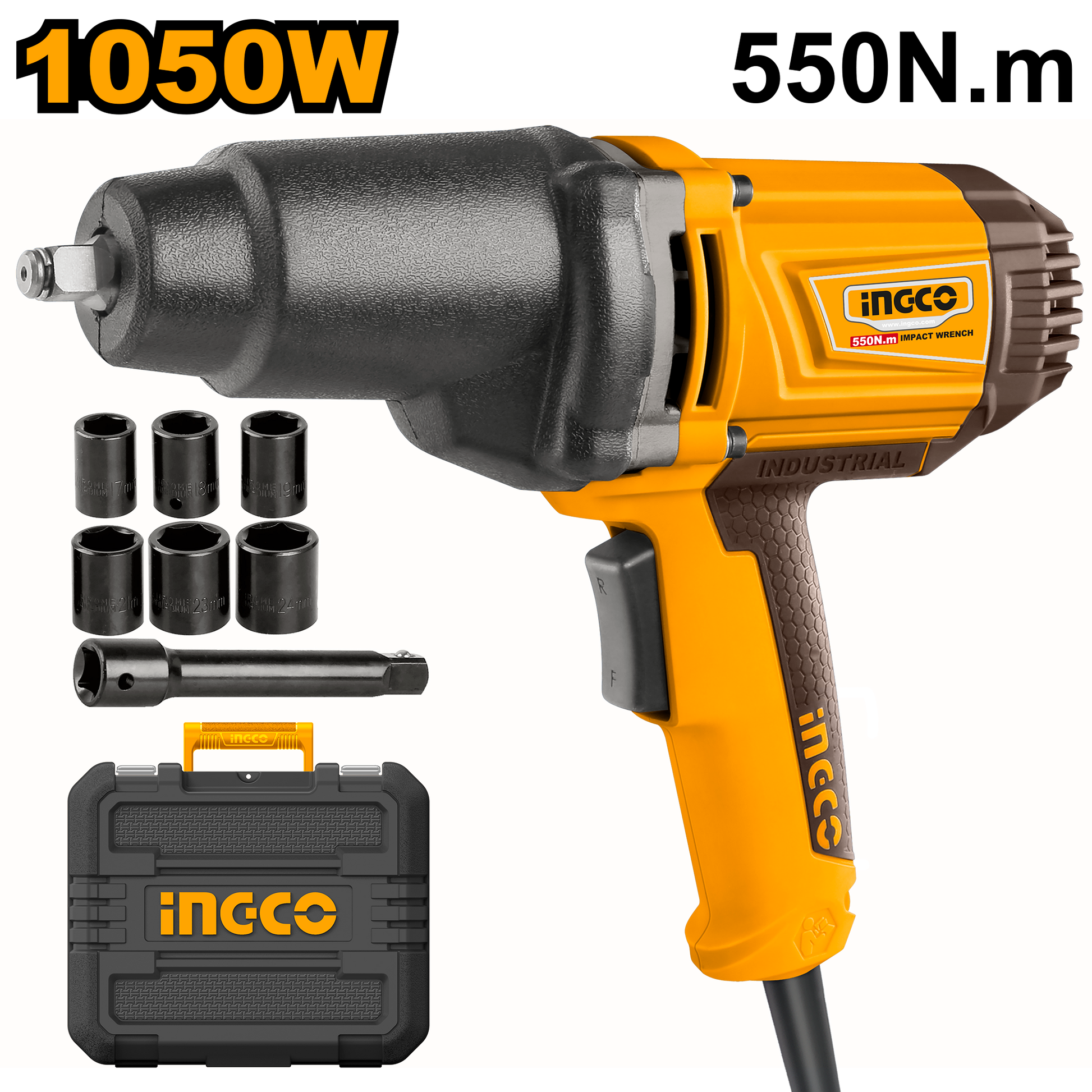 Llave De Impacto 1/2 110/120V 50/60Hz 550Nm 1050W  INGCO UIW10508 - MARKEMSTORE