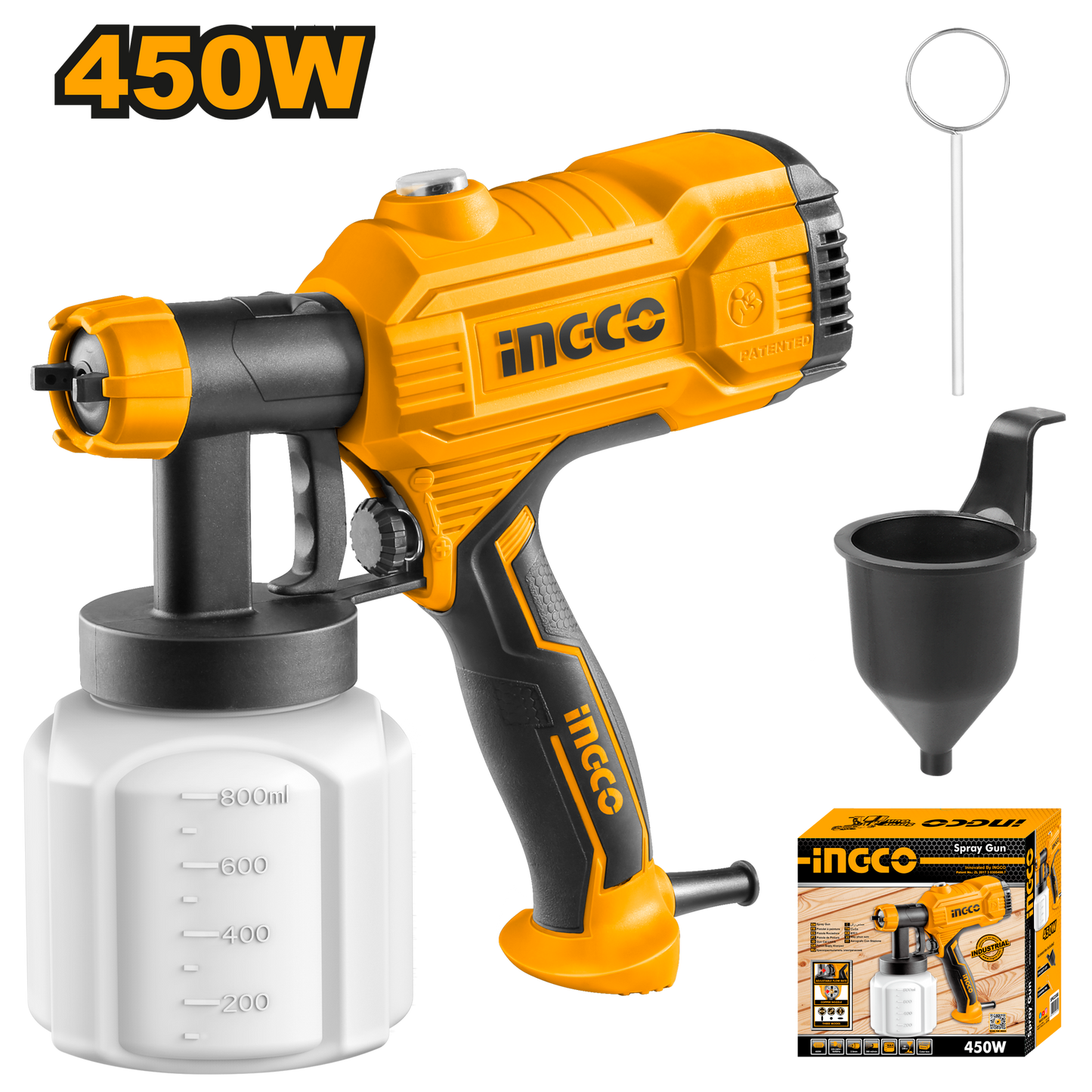 Pistola De Pintar 110/120V 50/60Hz 450W Ingco USPG3508 - MARKEMSTORE