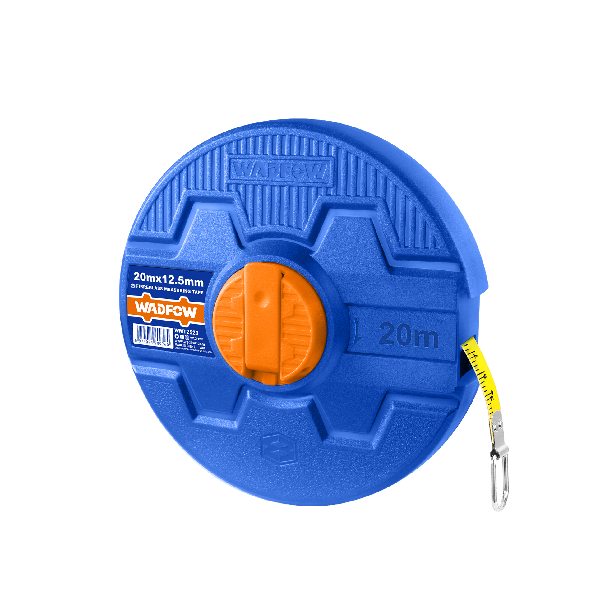 Cinta Métrica 20M Mt/Pulg Fibra Retráctil WADFOW WMT2520 - MARKEMSTORE