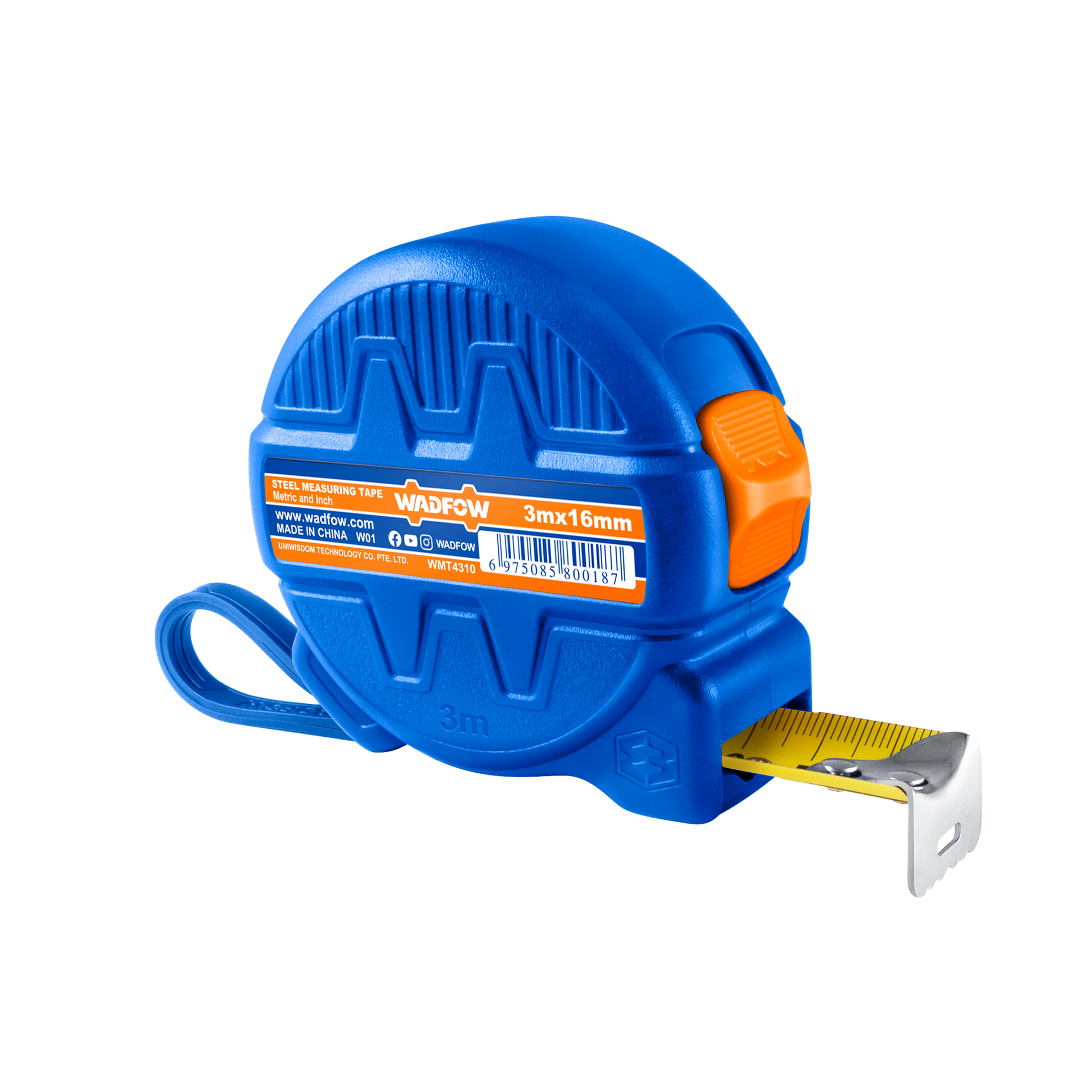 Flexómetro 3Mx16mm 1 Botón Mts/Pulg WADFOW WMT4310 - MARKEMSTORE