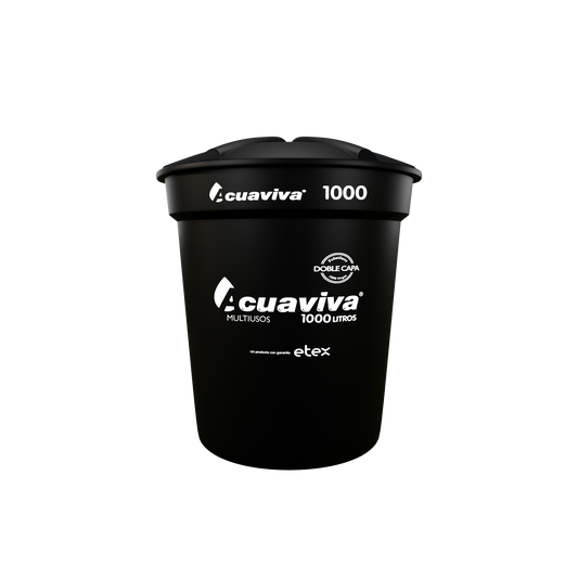 TANQUE AGUA 1000 LT CON CONEXIONES ACUAVIVA