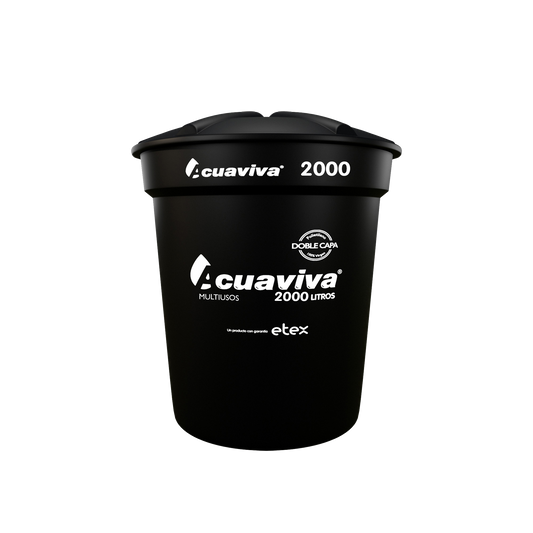 TANQUE AGUA 2000 LT CON CONEXIONES ACUAVIVA