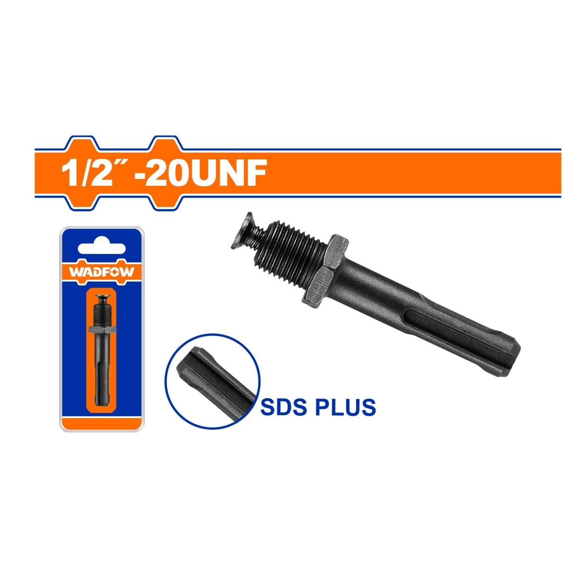 Adaptador para Mandril WADFOW SDS Plus 1/2"-20UNF Taladro WKCR0102 - MARKEMSTORE - Accesorios para Taladro