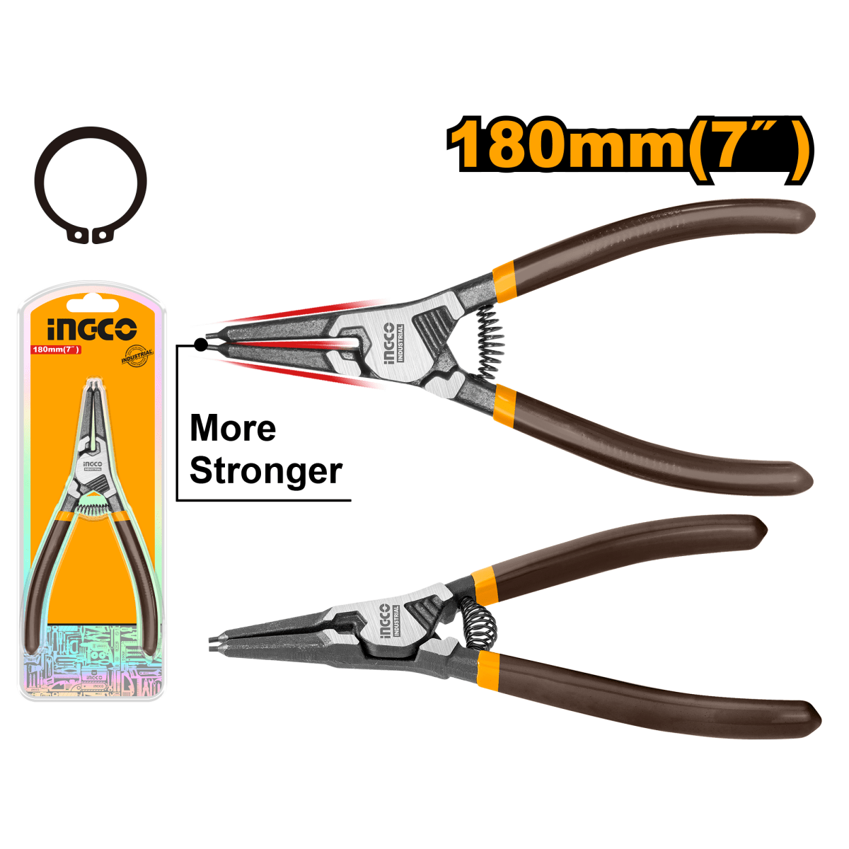 Alicate Para Anillos Exterior Recto 7" INGCO HCCP261801 - MARKEMSTORE - 
