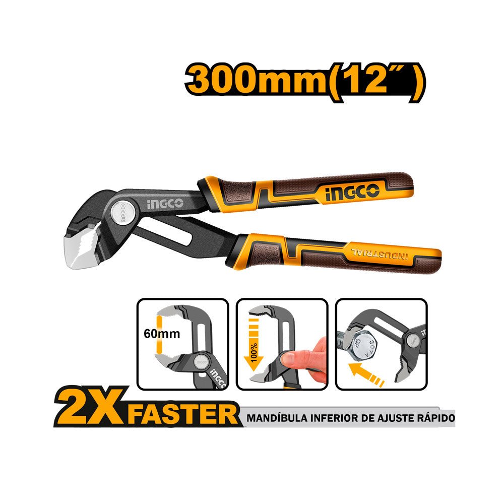 Alicate Pico de Loro INGCO 12" Alicate Ajustable HPP38308 - MARKEMSTORE - Alicates