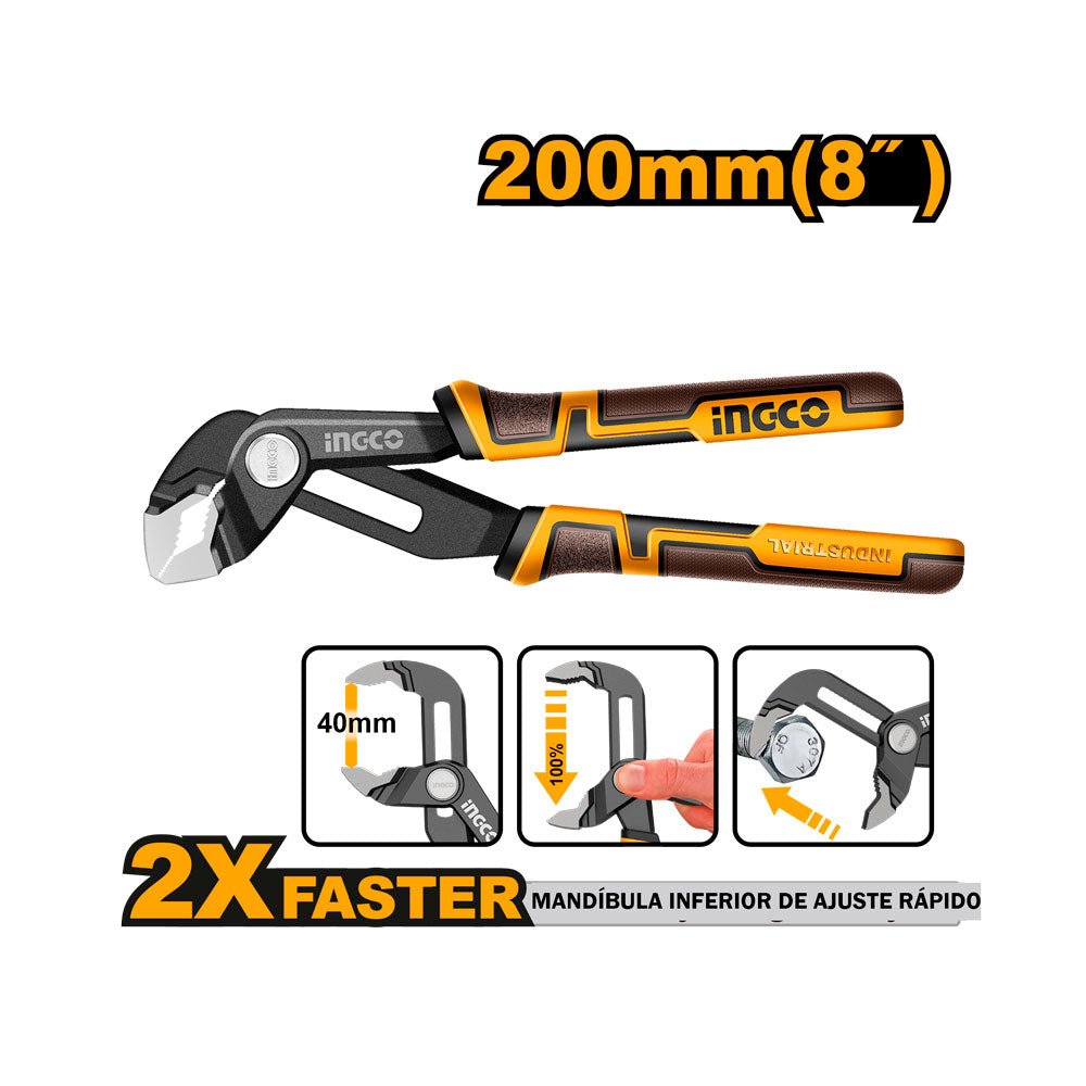 Alicate Pico de Loro INGCO 8" Alicate Ajustable HPP38208 - MARKEMSTORE - Alicates