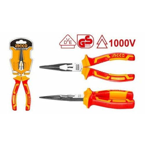 Alicate Punta Larga 8 Aislado 1000v Pulido Ingco Hilnp28208 - MARKEMSTORE - Ferreteria