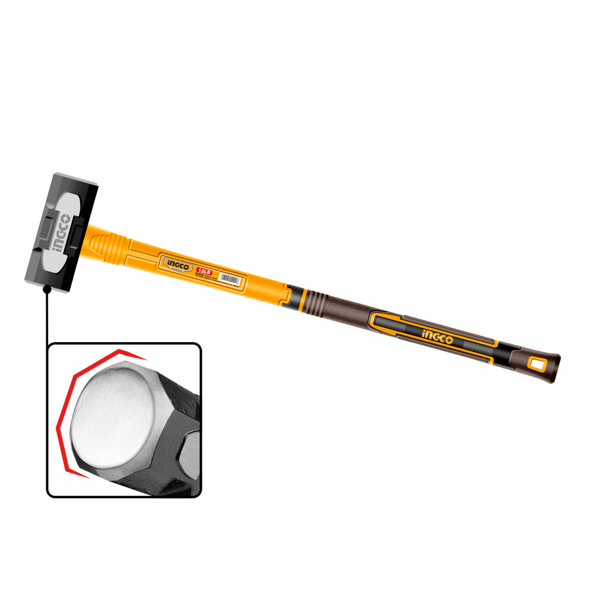 Almadana 12 Libras Mango Fibra de Vidrio Profesional HSM81598 - MARKEMSTORE - Almadana