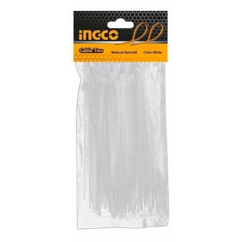 Amarre Plastico Blanco De Nylon 3,6x200mm Ingco Hct2001 X100 - MARKEMSTORE - 
