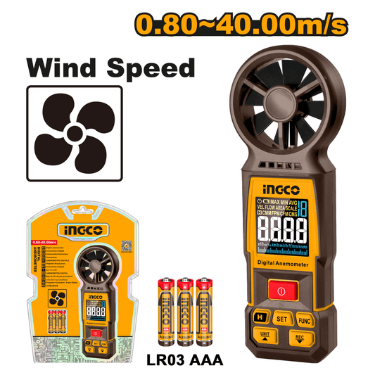 Anemometro Digital Ingco Hetan031 - MARKEMSTORE - Medidor de Velocidad