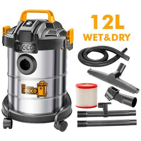 Aspiradora 800W 12L 16Kpa 1.7M3/Min INGCO UVC14122 - MARKEMSTORE -