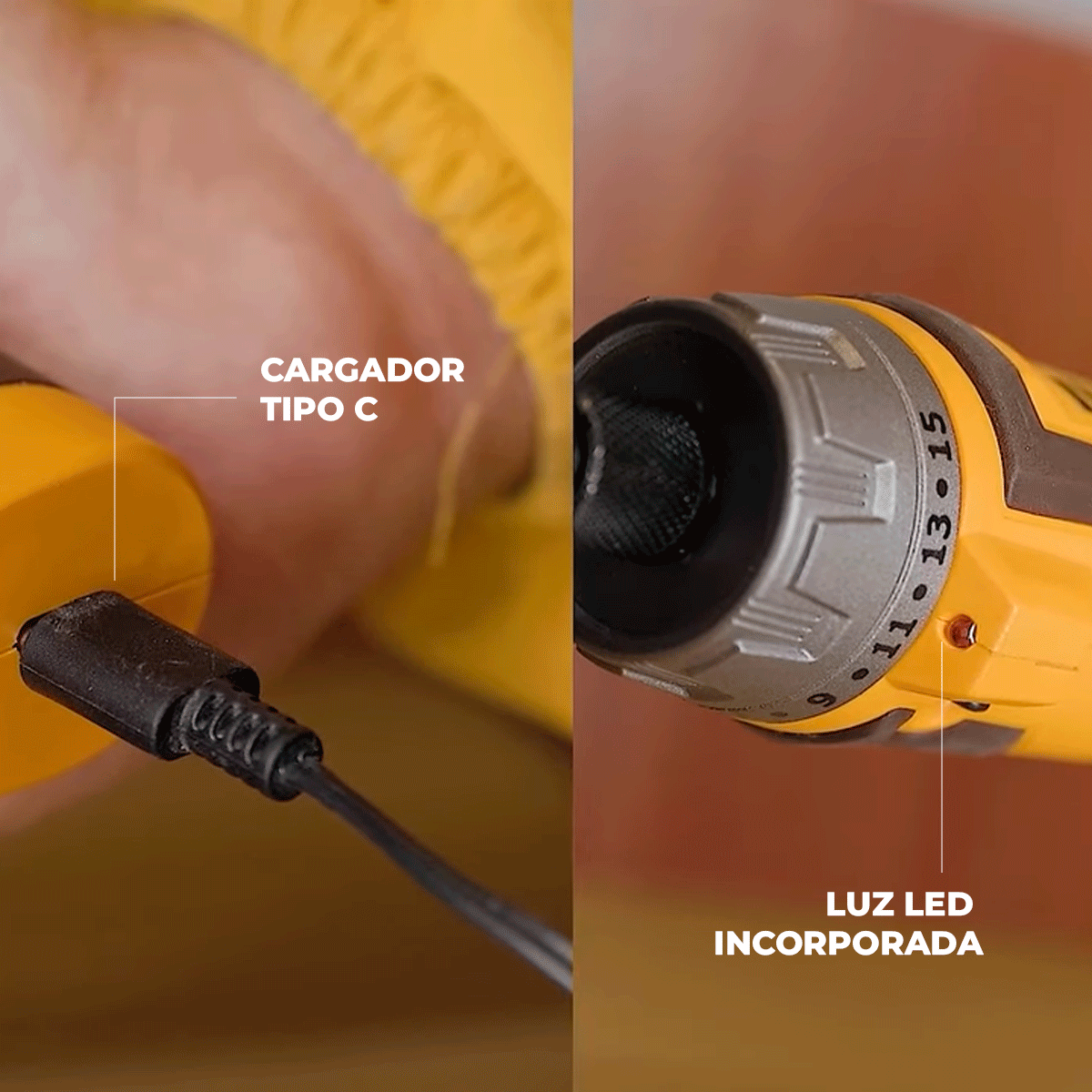 Atornillador Inalámbrico 8V con Mango Ajustable y 18 Accesorios INGCO CSDLI08025 - MARKEMSTORE - Atornillador
