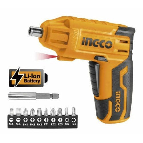 Atornilladores 4v INGCO Con 10 Accesorios UCSDLI0401 - MARKEMSTORE - Atornillador