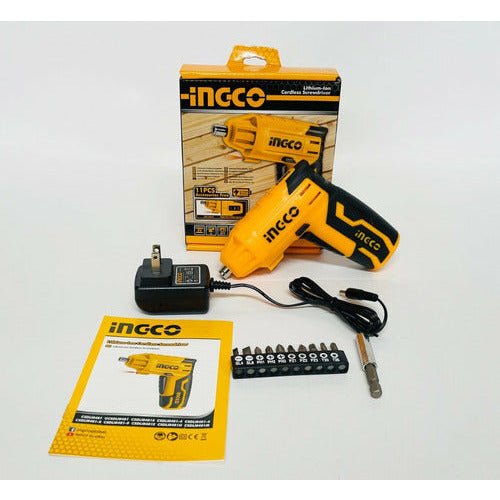 Atornilladores 4v INGCO Con 10 Accesorios UCSDLI0401 - MARKEMSTORE - Atornillador