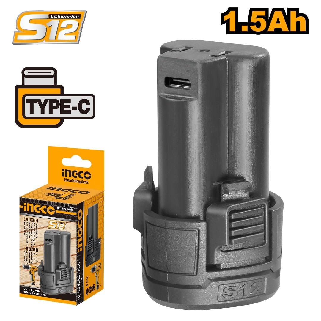 Batería Ion Litio 12V 1,5Ah INGCO FBLI12153 - MARKEMSTORE - 