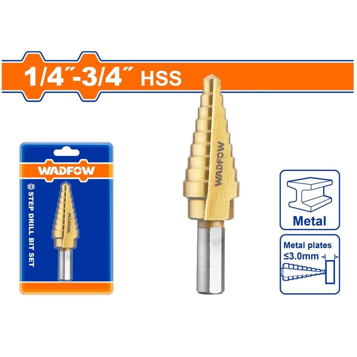 Broca Escalonada WADFOW HSS Vástago SDS Plus - MARKEMSTORE - Brocas