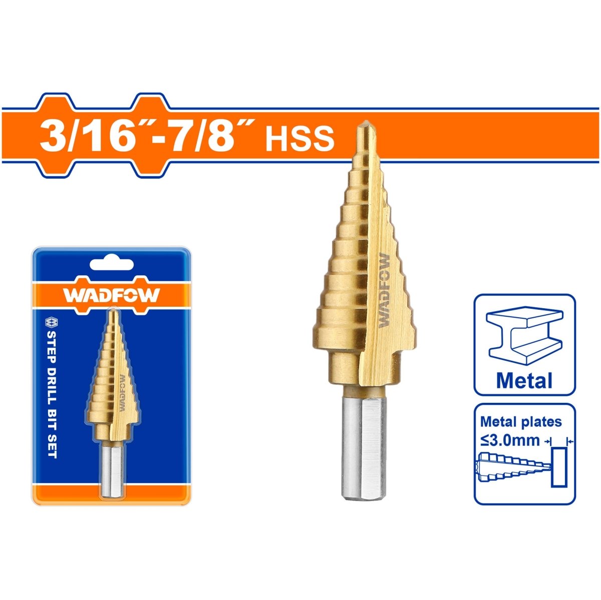 Broca Escalonada WADFOW HSS Vástago SDS Plus - MARKEMSTORE - Brocas