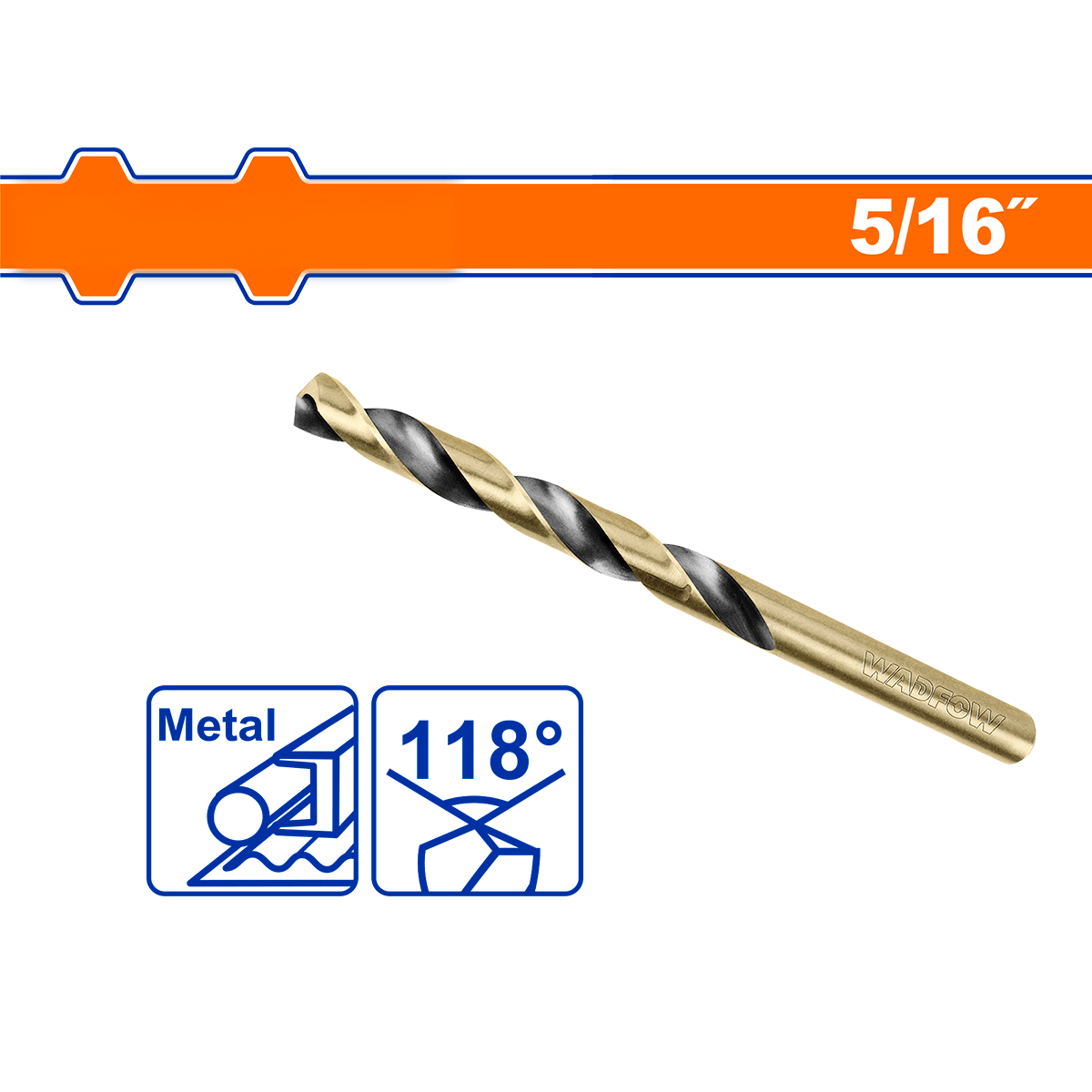 Broca HSS Para Metal WADFOW 1/2", 3/8", 5/16", 1/4", 3/16" - MARKEMSTORE - Brocas