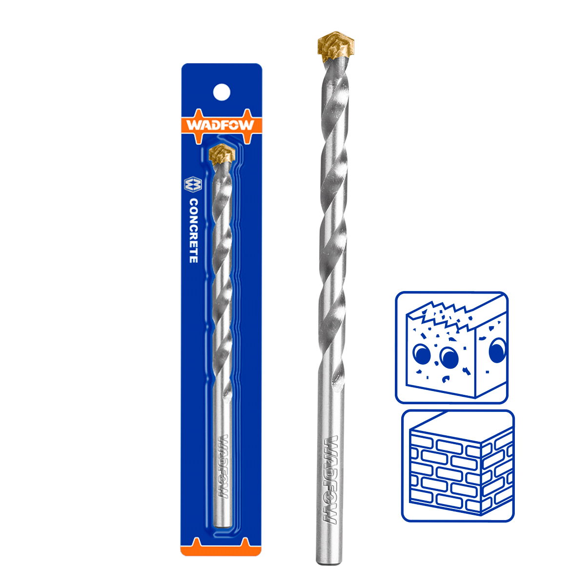 Broca para Concreto 3/8 x 8 tipo TCT WADFOW - | UWMJ2K11 - MARKEMSTORE - Accesorios para Taladro