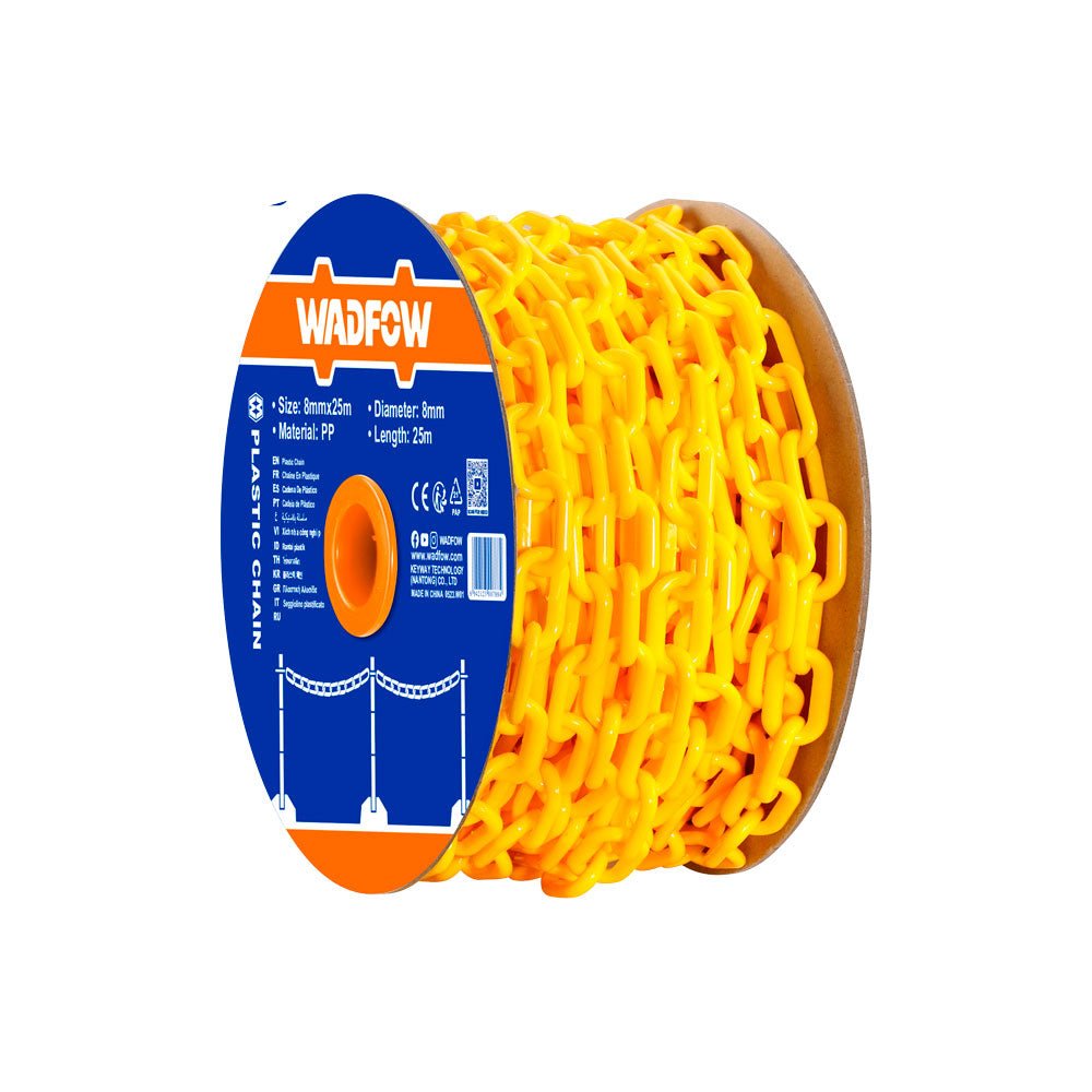 Cadena Plástica Amarilla WADFOW 8mm x 25m WYJ6A08 - MARKEMSTORE - Seguridad Industrial