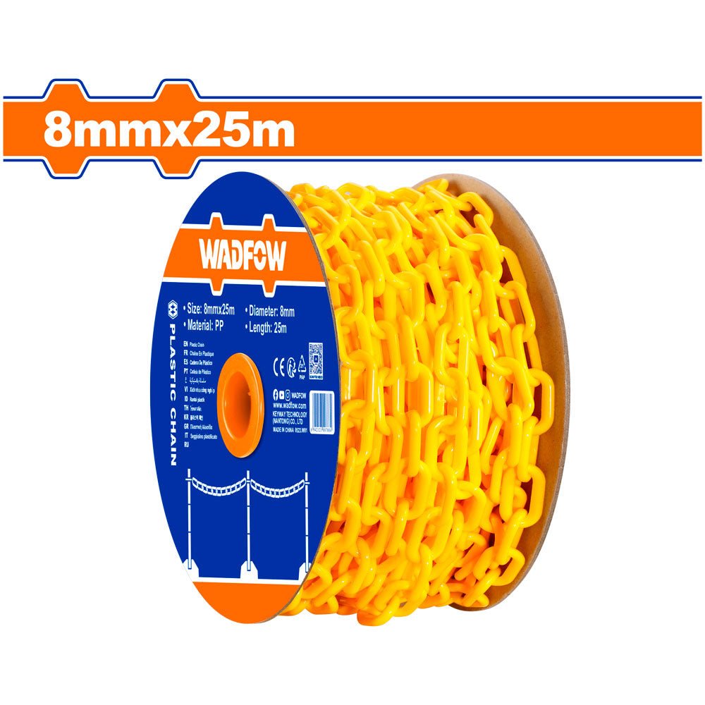 Cadena Plástica Amarilla WADFOW 8mm x 25m WYJ6A08 - MARKEMSTORE - Seguridad Industrial