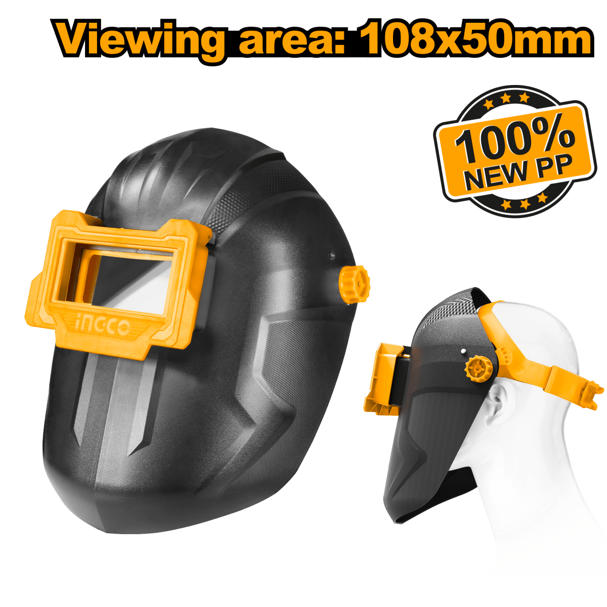 Careta Para Soldar 100%Pp Vidrio 108X50X3mm INGCO WM101 - MARKEMSTORE -