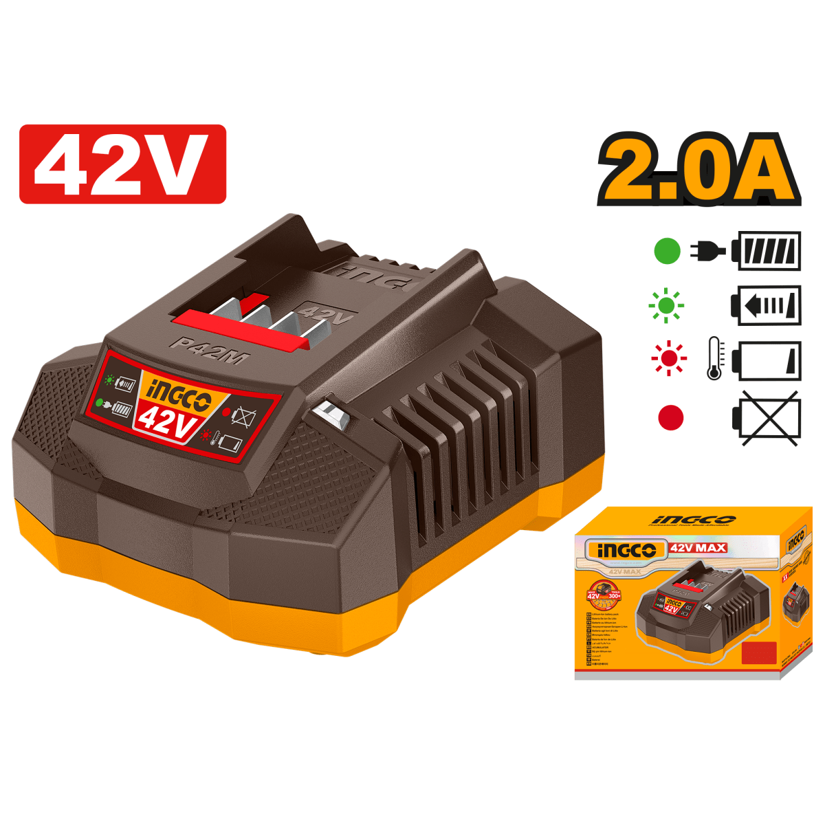 Cargador Ingco 42V 110V Ufcli42021 - MARKEMSTORE - Cargador