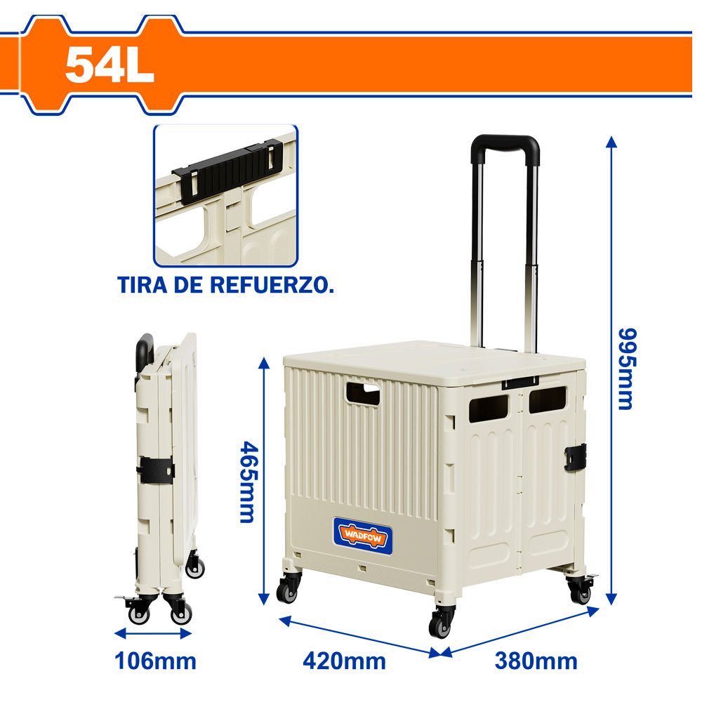 Carro de Compras Plegable con rueda WADFOW WWB8054 - MARKEMSTORE - Cajas y Organizadores