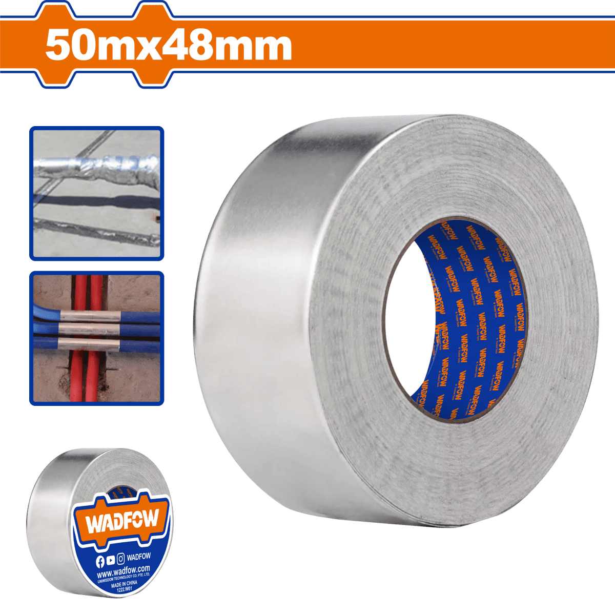 Cinta de Aluminio Foil WADFOW 48mm Cinta Aislante WVF6H30 - MARKEMSTORE -