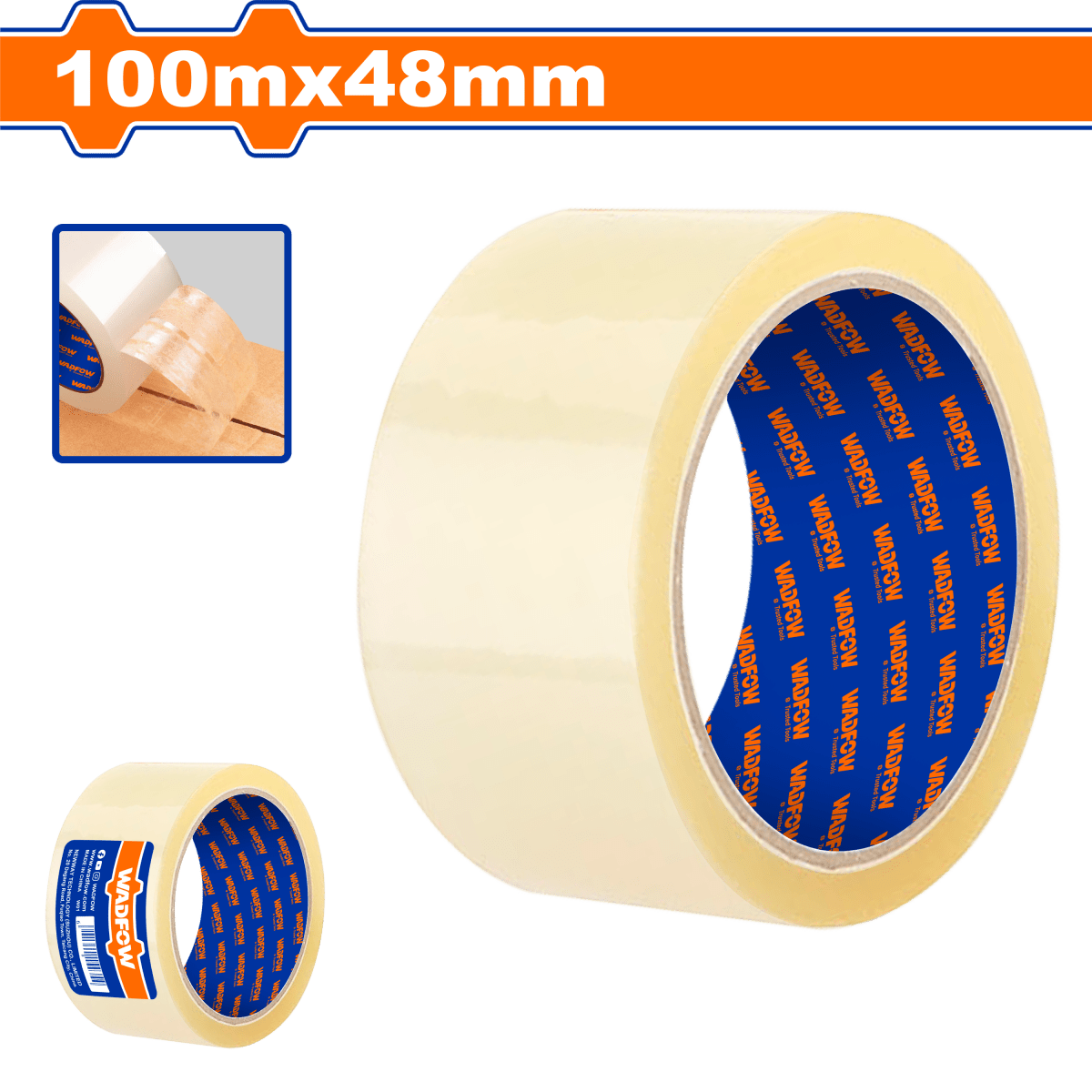 Cinta Empaque Transparente 48mmx100Mts WADFOW REF. WPN1H10 - MARKEMSTORE -